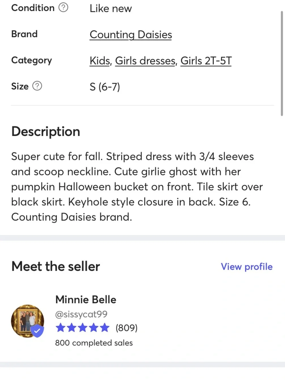 Gray & White Striped Ghost Tulle Halloween Dress for Kids Counting Daisies